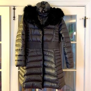 Women’s Dark Gray Down/Feather Winter Coat w/Hood